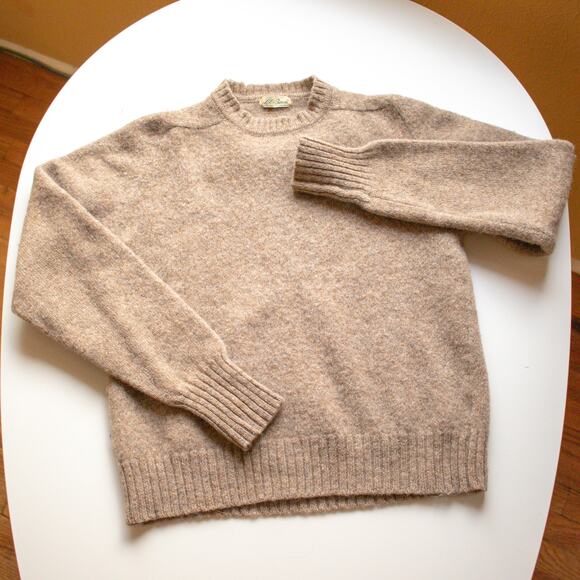 Vintage L.L. Bean Brown 100% Wool Sweater Size S - Picture 1 of 8